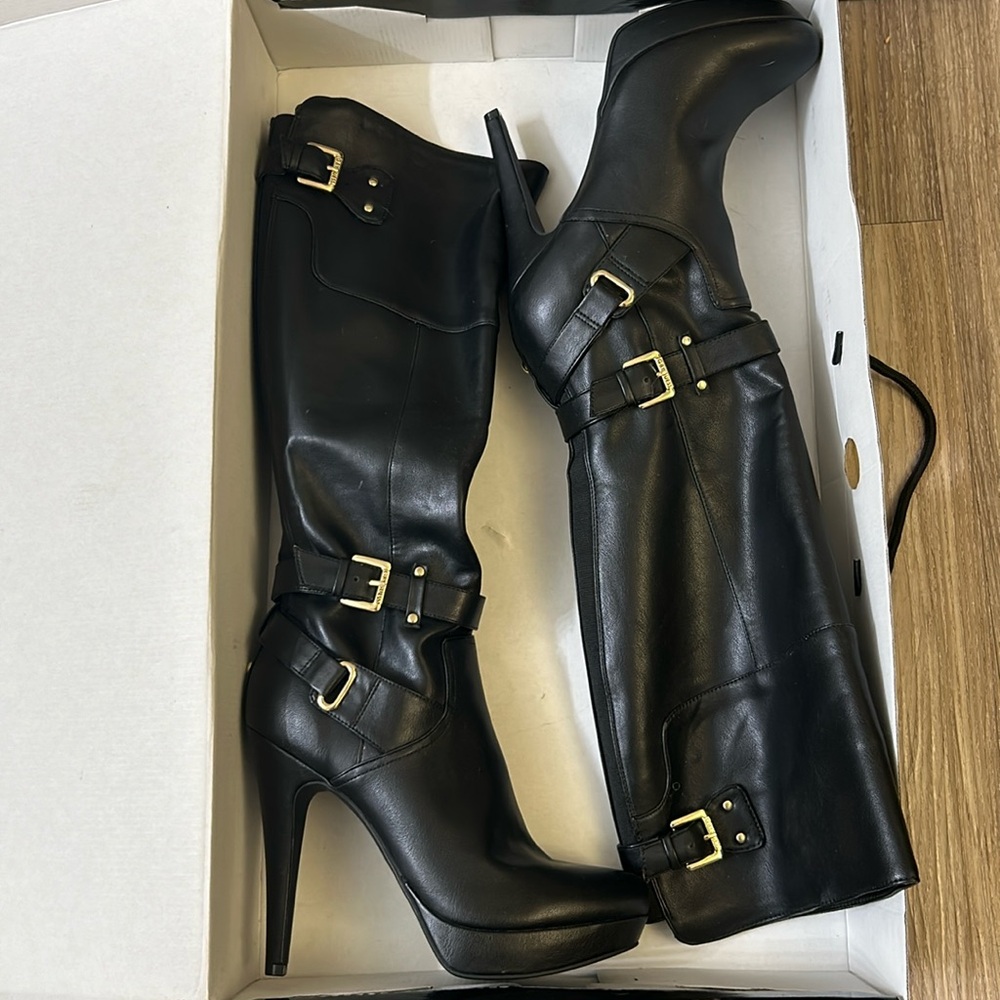 Beautiful Black Knee High Boots by GUESS